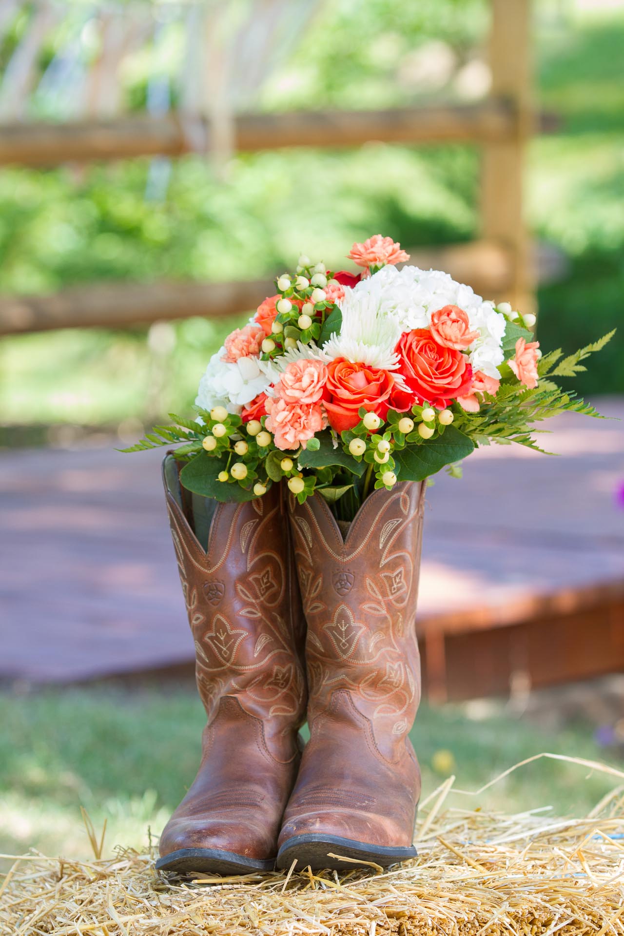 Cowboy Shoes and Bouquet