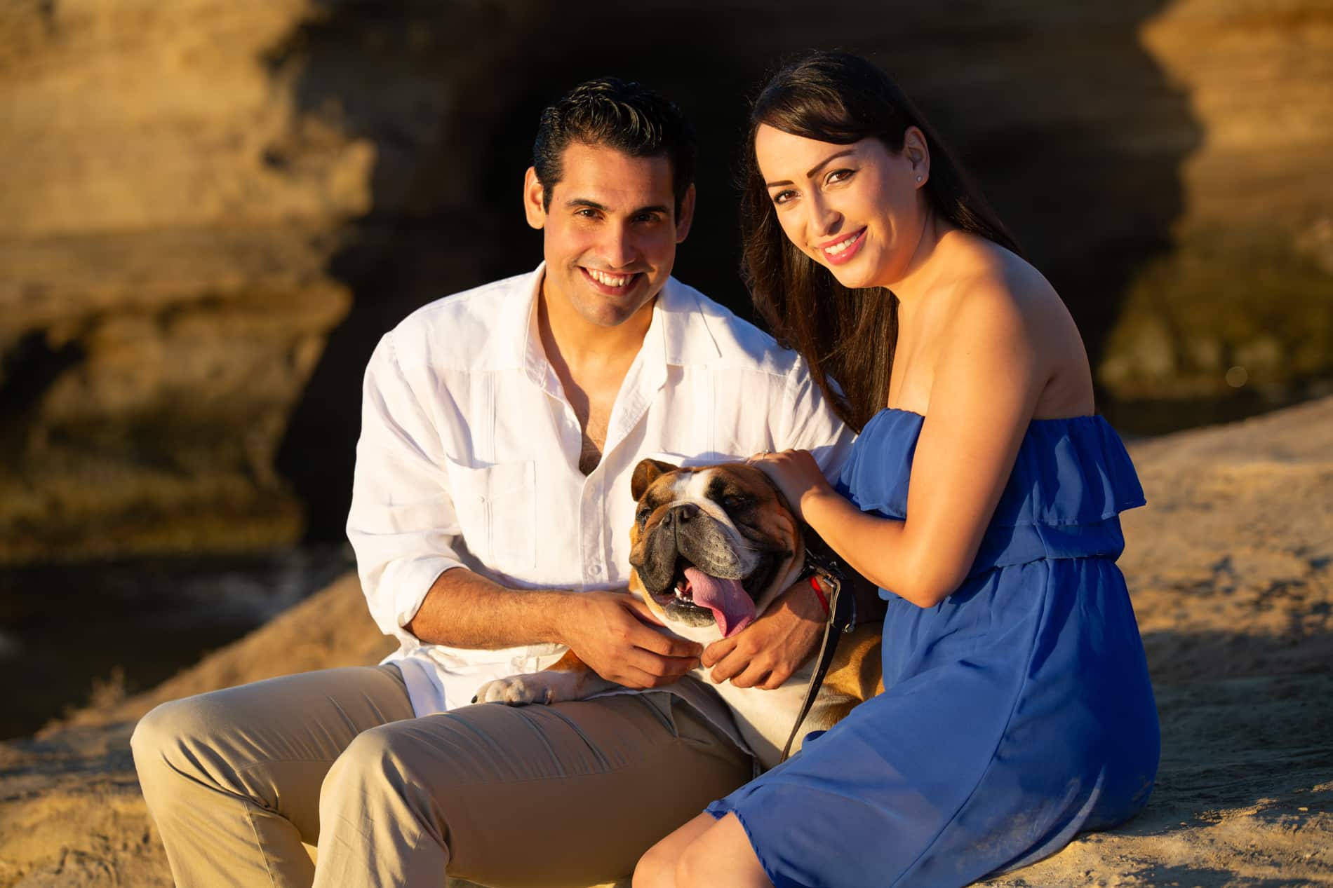 Engagement session with dog