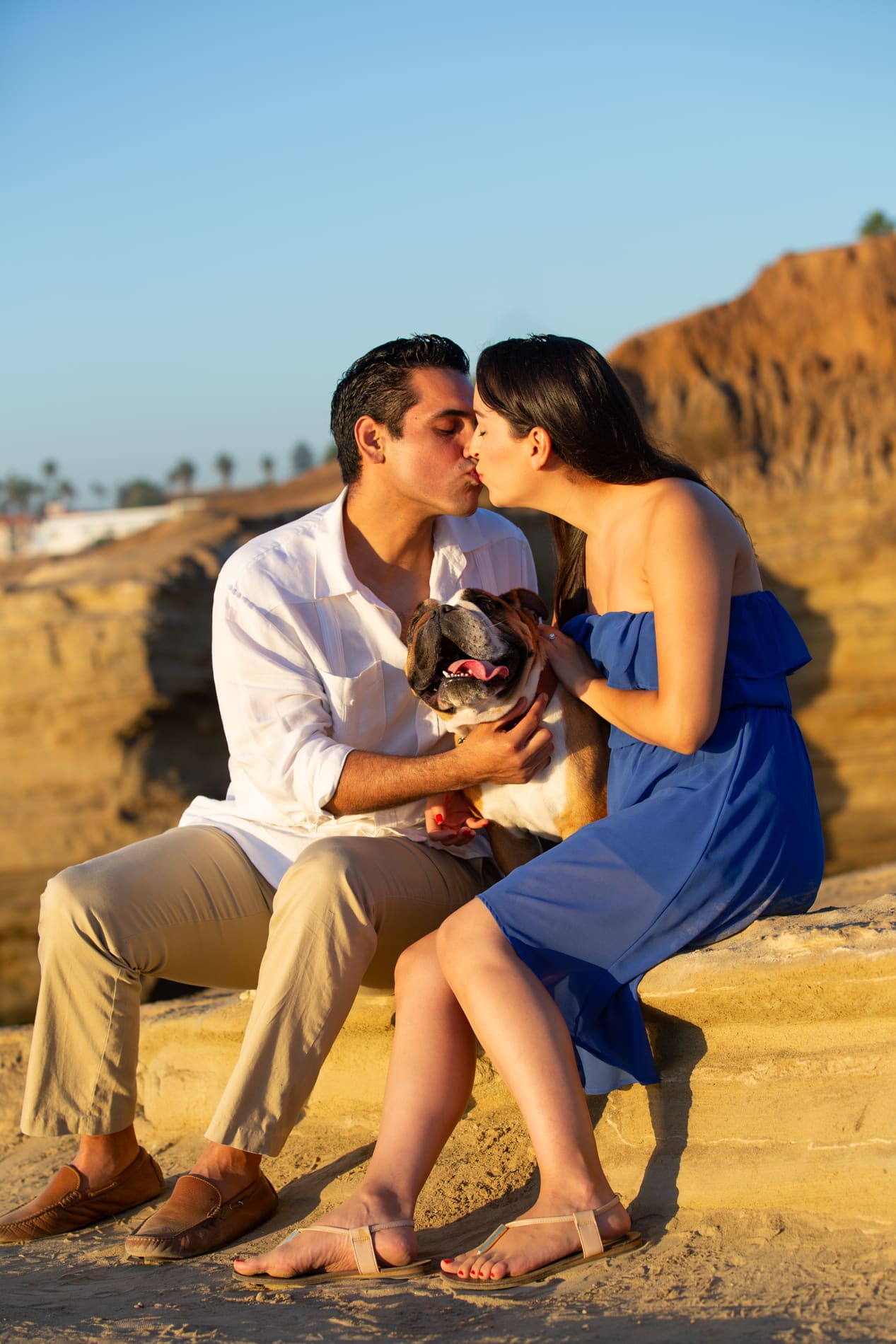 Engagement session with dog