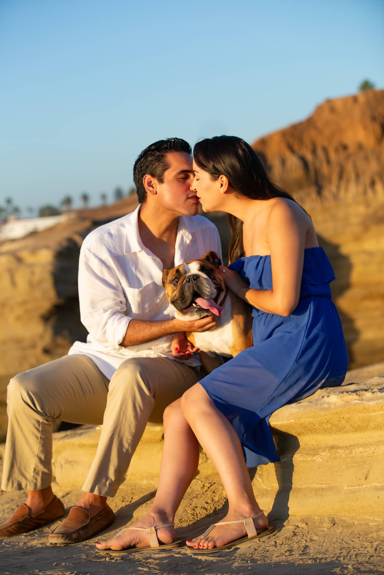 Engagement session with dog