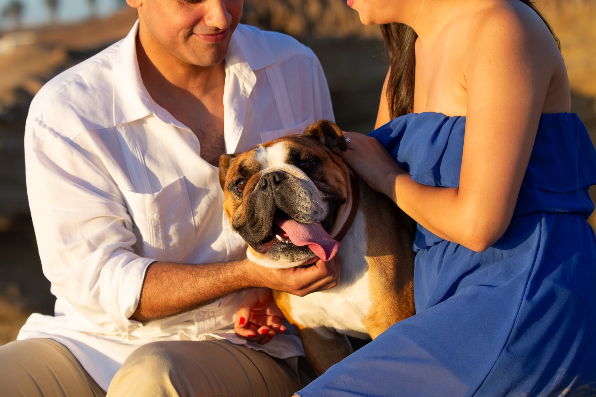 Engagement session with dog