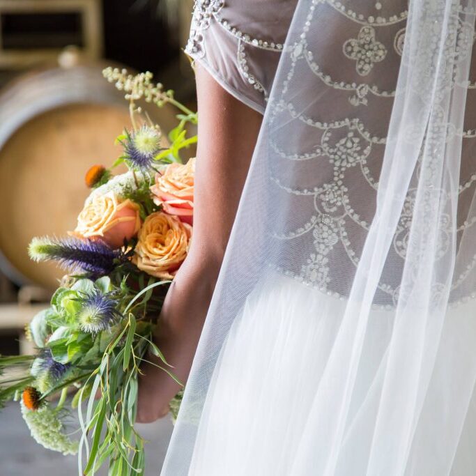 bride holding a bouquet of flowers